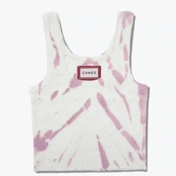 CHNGE TIGER STRIPE TIE DYE
LOGO RIBBED TANK (MAUVE/CHALK) NEW WITH TAG - Picture 3 of 6